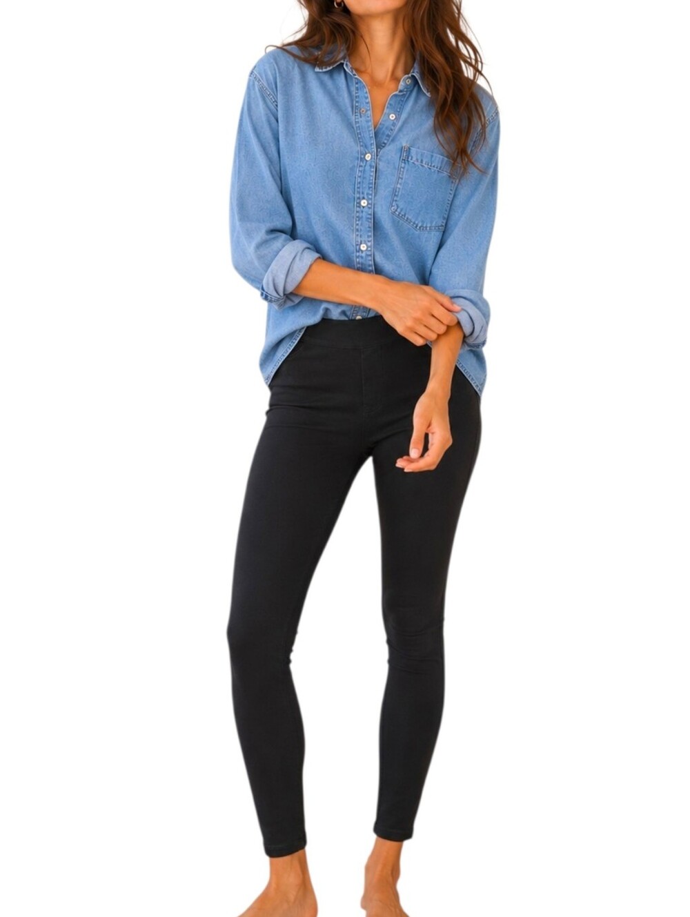 SPANX Black Jean-ish Leggings Sz L